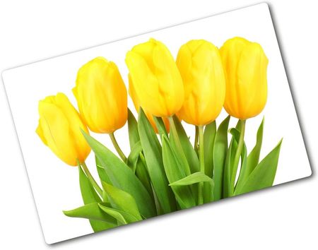 Wallmuralia Deska Do Krojenia Szklana Żółte Tulipany 80X52Cm