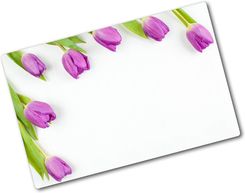 Wallmuralia Deska Do Krojenia Szklana Fioletowe Tulipany 80X52Cm