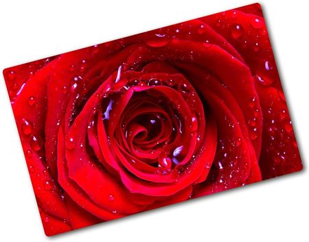 Wallmuralia Deska Do Krojenia Szklana Kwiat Róży 80X52Cm