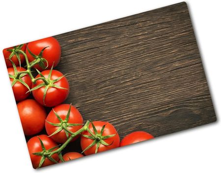 Wallmuralia Deska Kuchenna Duża Szklana Pomidory Na Drewnie 80X52Cm