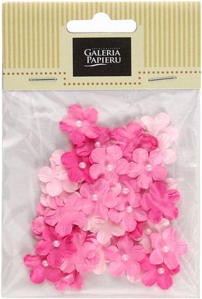Kwiaty papierowe Niezapominajki z perełką mix różowy (50)