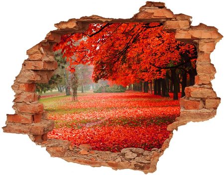 Wallmuralia Samoprzylepna Dziura Na Ścianę Drzewa Jesienią 90X70Cm