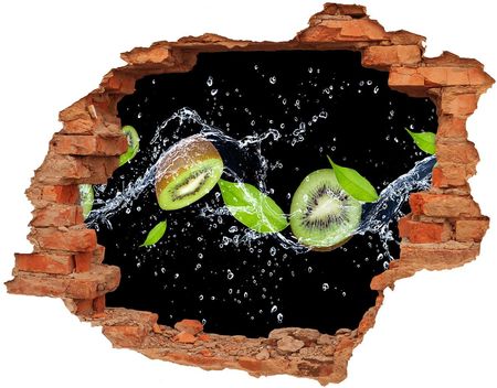 Wallmuralia Naklejka 3D Dziura Na Ścianę Kiwi I Woda 90X70Cm