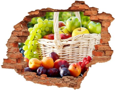 Wallmuralia Naklejka 3D Dziura Na Ścianę Kosz Owoców 90X70Cm