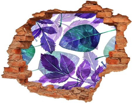 Wallmuralia Naklejka 3D Dziura Na Ścianę Kolorowe Liście 90X70Cm