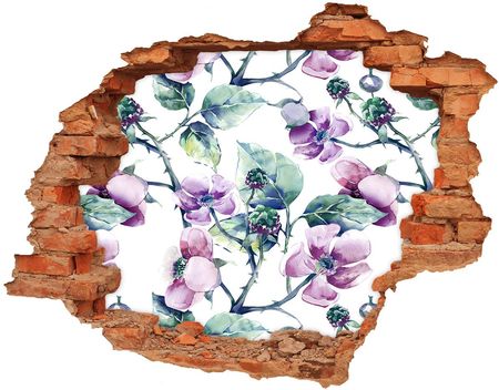Wallmuralia Naklejka 3D Dziura Na Ścianę Kwiaty Jeżyny 90X70Cm