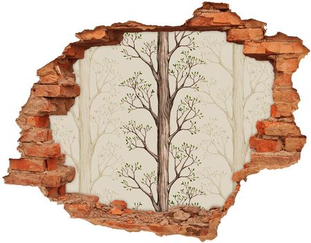 Wallmuralia Naklejka 3D Dziura Na Ścianę Samoprzylepna Drzewa 90X70Cm