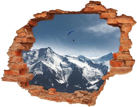 Wallmuralia Dziura 3D W Ścianie Naklejka Paralotnie Alpy 90X70Cm