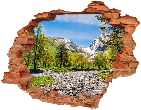 Wallmuralia Dziura 3D W Ścianie Naklejka Rzeka W Górach 90X70Cm