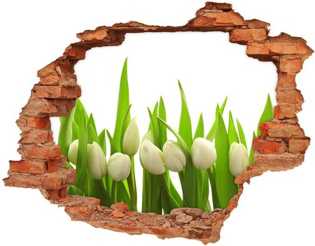 Wallmuralia Samoprzylepna Naklejka Na Ścianę Białe Tulipany 90X70Cm