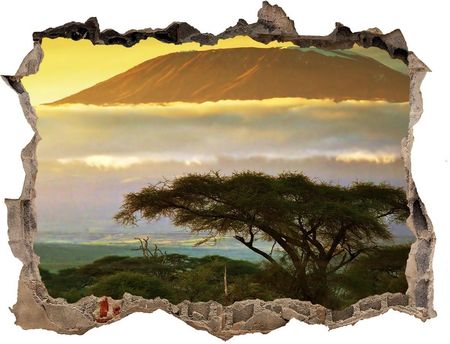 Wallmuralia Dziura 3D W Ścianie Naklejka Kilimandżaro Kenia 95X64Cm