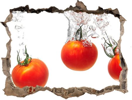 Wallmuralia Naklejka 3D Dziura Pomidory Pod Wodą 95X64Cm