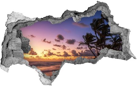 Wallmuralia Naklejka Fototapeta 3D Widok Zachód Na Plaży 95X73Cm