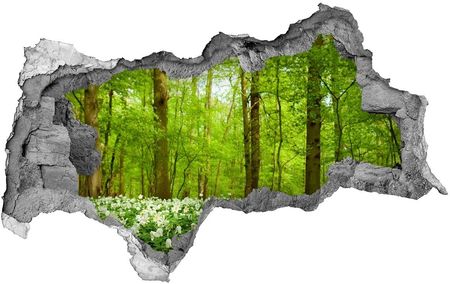 Wallmuralia Naklejka Fototapeta 3D Widok Kwiaty W Lesie 95X73Cm