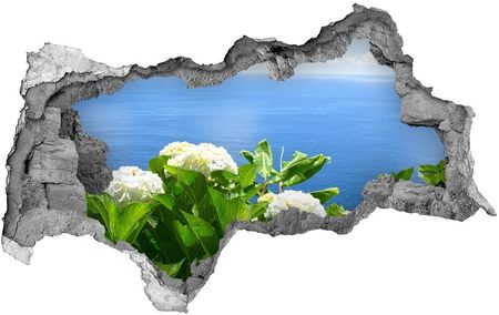 Wallmuralia Naklejka Fototapeta 3D Kwiaty Nad Morzem 95X73Cm