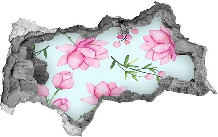 Wallmuralia Naklejka 3D Dziura Na Ścianę Kwiaty I Jagody 95X73Cm