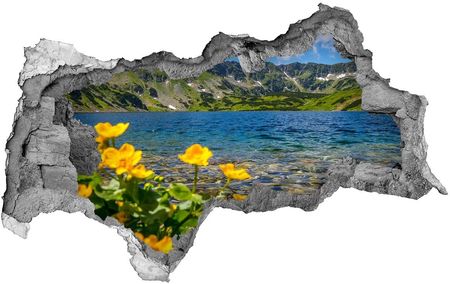 Wallmuralia Dziura 3D W Ścianie Naklejka Jezioro W Górach 95X73Cm