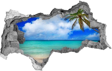 Wallmuralia Dziura 3D W Ścianie Naklejka Karaiby Plaża 95X73Cm