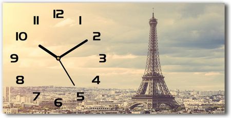Wallmuralia Zegar Ścienny Szklany Wieża Eiffla Paryż 60X30Cm (plzsp60x30f67211214)