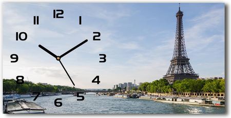 Wallmuralia Zegar Ścienny Szklany Wieża Eiffla Paryż 60X30Cm (plzsp60x30f85055031)