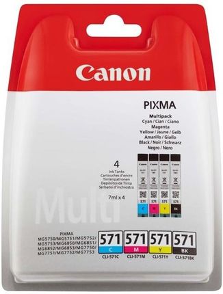 Canon Cli-571Cmyk Do Pixma Mg-5750/6850/7750 4 X 7Ml Cmyk (0386C005)
