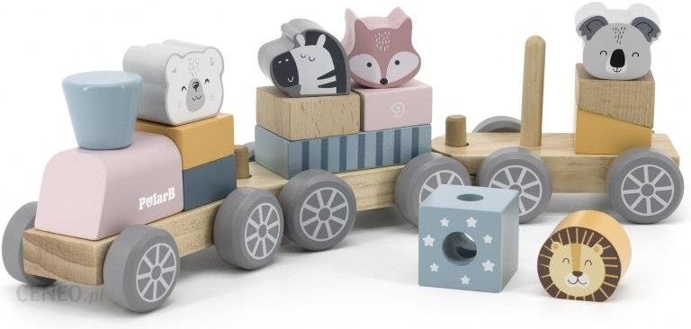 Viga Toys Kolejka Z Wagonikami I Zwierzątkami Do Ciągania Viga Toys Polarb 44015