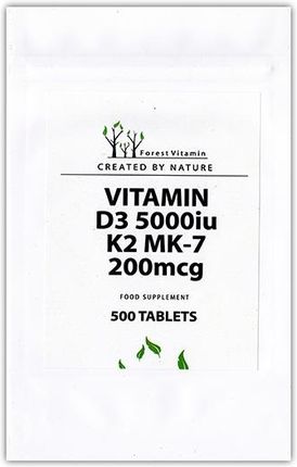 Forest Vitamin Witamina D3 5000Iu K2 Mk 7 200Mcg 500Tabs