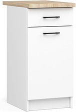 Szafka Kuchenna S40 1D 1SZ Oliwia Biała + Blat