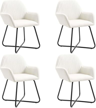 vidaXL Krzesła do jadalni, 4 szt., kremowe, tapicerowane tkaniną 277098