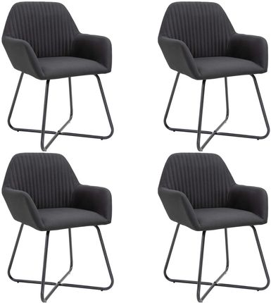 vidaXL Krzesła do jadalni, 4 szt., czarne, tapicerowane tkaniną 277106