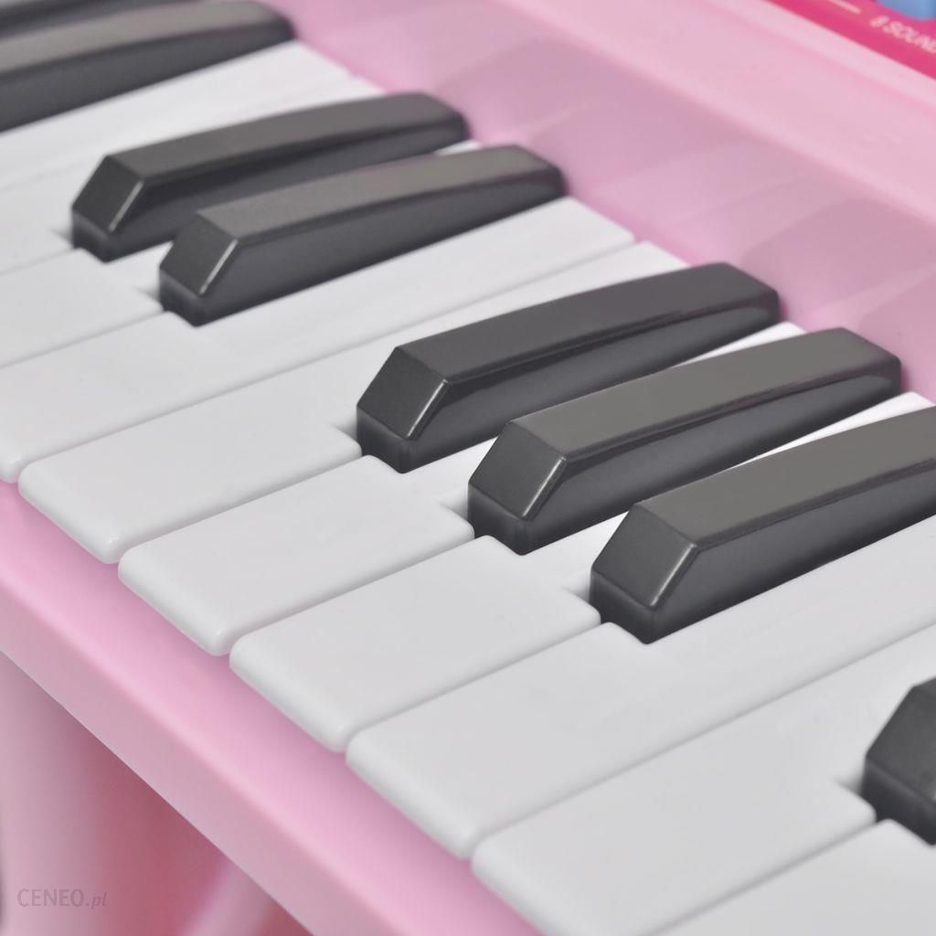 Vidaxl Keyboard Ze Stolikiem I Mikrofonem Różowy (80118)