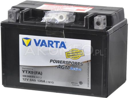 Varta Powersports AGM YTX9 FA 12V 8Ah 135A 