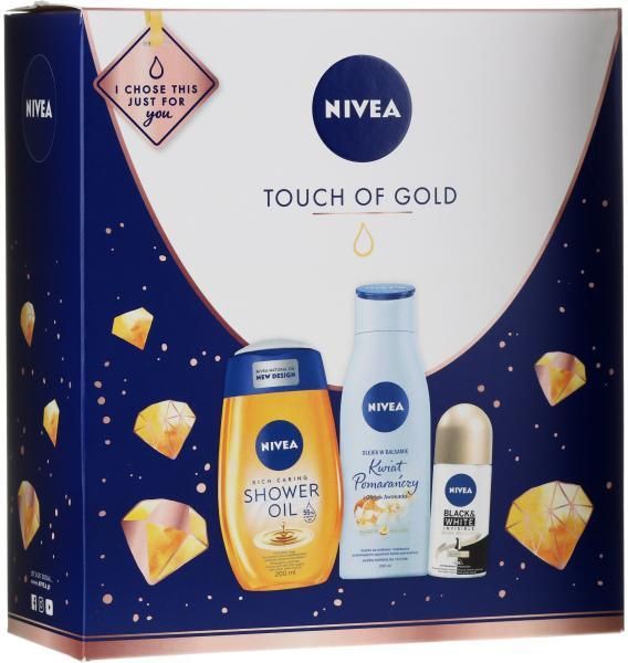 Zestaw Dla Kobiety Nivea Zestaw Prezentowy Touche Of Gold Olejek Pod Prysznic 250ml Dezodorant 6953