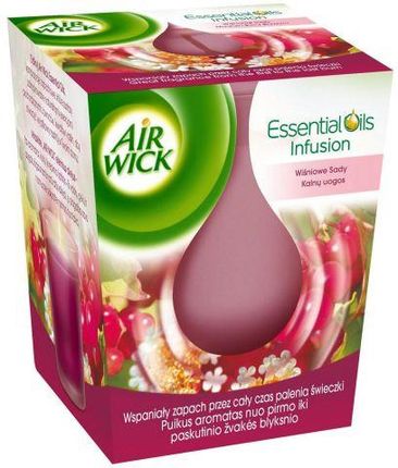 Air Wick Essential Oils Świeczka Zapachowa Wiśniowe Sady 105g