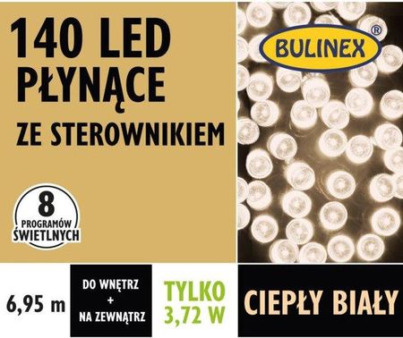 Bulinex Lampki Led 140L 6,95M Biały Ciepły Zewnętrzne