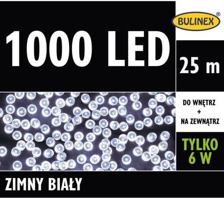 Bulinex Lampki 1000Led Biały Zimny 25 M Z Zasilaczem