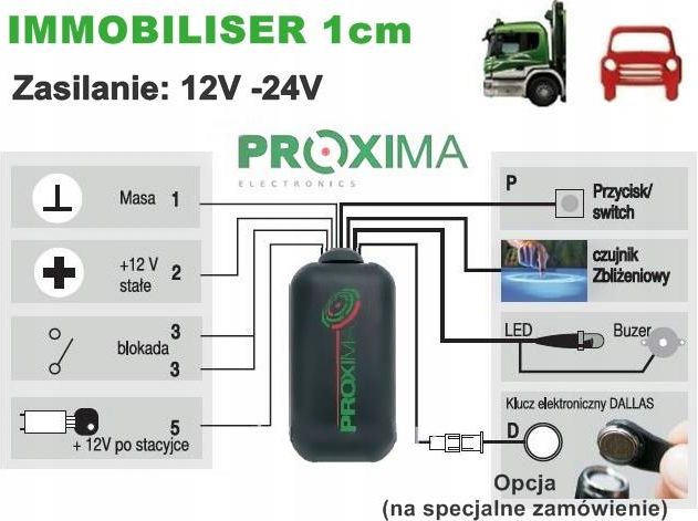 Immobilizer Zbliżeniowy Proxima 1cm 12V-24V - zdjęcie 3 Immobilizer Zbliżeniowy Proxima 1cm 12V-24V