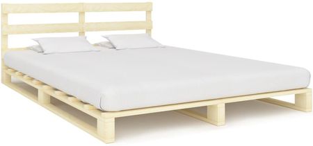 vidaXL Rama łóżka z palet  lite drewno sosnowe  140X200 cm