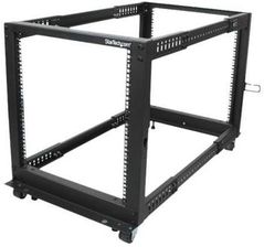 STARTECH.COM  12U ADJUSTABLE DEPTH OPEN FRAME 4 POST SERVER RACK W/ CASTERS LEVELERS AND CABLE MANAGEMENT HOOKS (4POSTRACK12U)