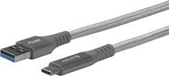 ESTUFF ESTUFF CABLE USB-A TO USB-C 1M GREY - KABEL DO ŁADOWANIA I SYNCHRONIZACJI IPADA   (ES605151)
