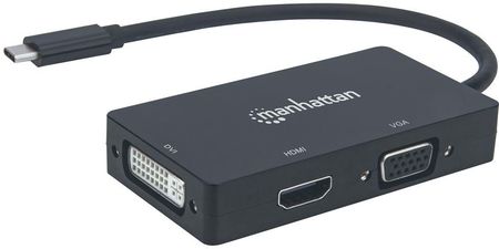 Manhattan Konwerter adapter USB-C 3.1 na HDMI / DVI / VGA M/F 4K 1080p czarny