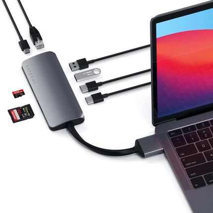 SATECHI DUAL MULTIMEDIA HUB USB-C / ETHERNET/2 XHDMI/2XUSB