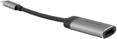 VERBATIM KABEL ADAPTER VERBATIM USB TYPE-C(M) - HDMI(F) 0,1M CZARNO-SREBRNY (49143)