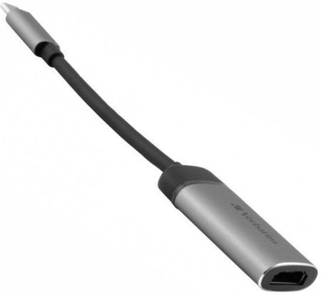 VERBATIM KABEL ADAPTER  USB TYPE-C(M) - HDMI(F) 0,1M CZARNO-SREBRNY (49143)