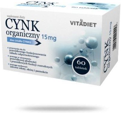VitaDiet Cynk organiczny 15 mg 60 tabl