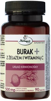Herbapol Kraków Burak+ Z Żelazem I Witaminą C 90 tabl