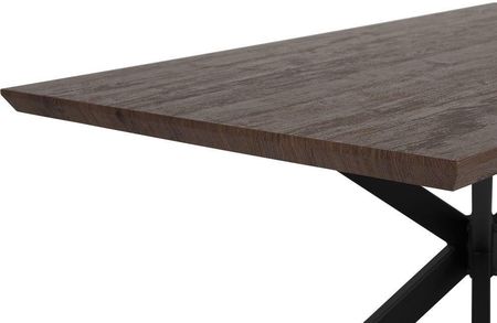 Beliani Stół do jadalni 140x80 cm blat fornir ciemne drewno czarne nogi Bravo - zdjęcie 4