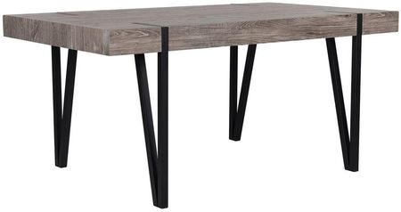 BELIANI Industrialny stół obiadowy do jadalni 180x90cm metalowe nogi ciemne drewno Adena