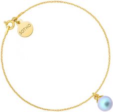 Sotho Złota Bransoletka Z Niebieską Perłą Swarovski Crystal B1611