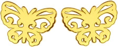 Sotho Złote Kolczyki Ażurowe Motylki Kol0173